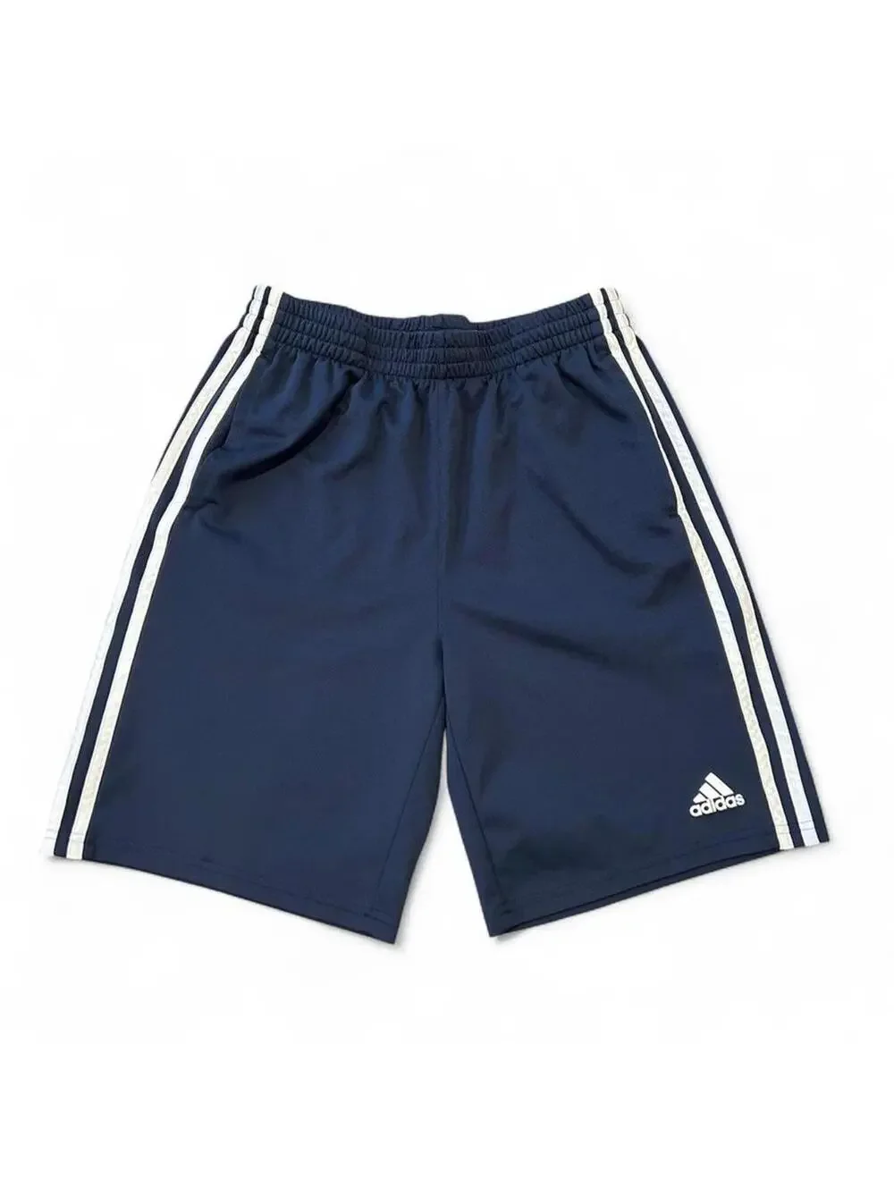 Vintage Adidas Navy Stripe Athletic Shorts - Picture 1 of 8
